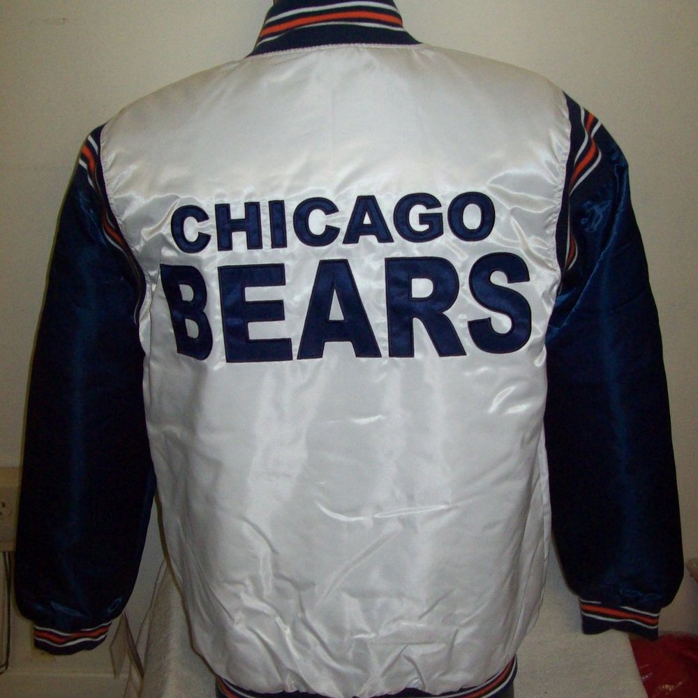 CHICAGO BEARS Starter WHITE & BLUE Jacket 3X 4X - Picture 4 of 12